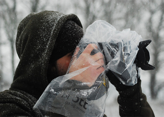 ژست عکس در هوای برفی