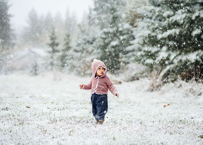 ژست عکس در هوای برفی