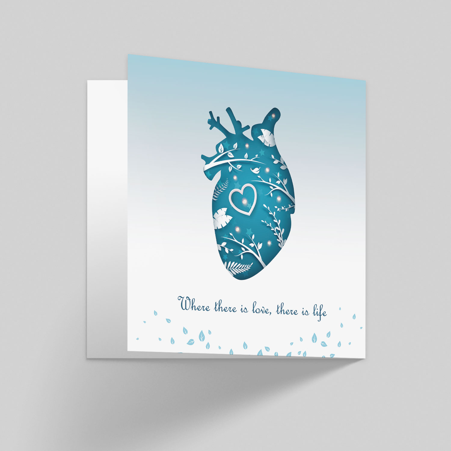 کارت تبریک ولنتاین با طرح قلب آبی