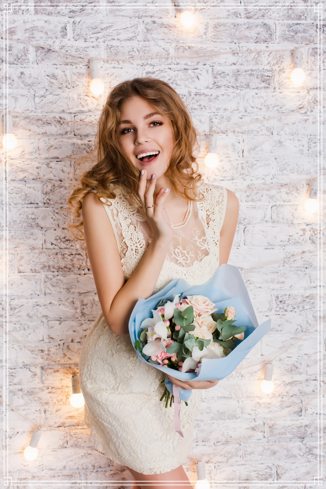ژست عکاسی با گل و دسته گل