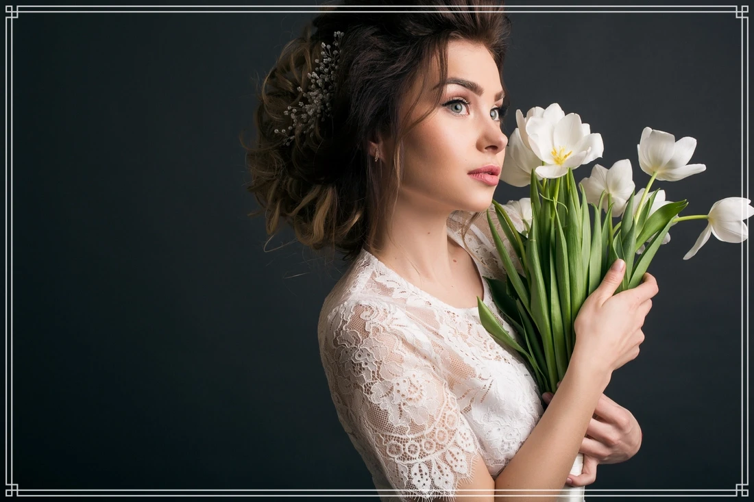ژست عکاسی با گل و دسته گل