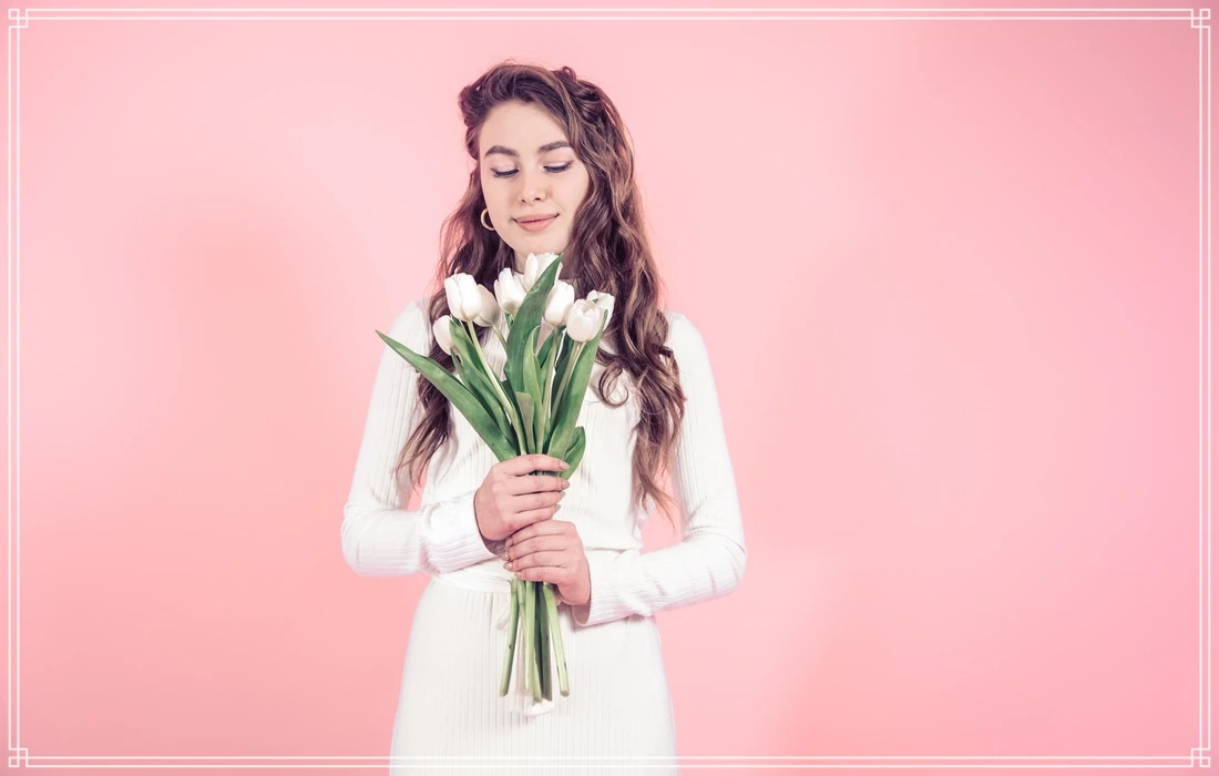 ایده عکس با دسته گل