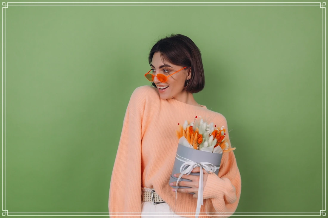 ایده عکس با دسته گل