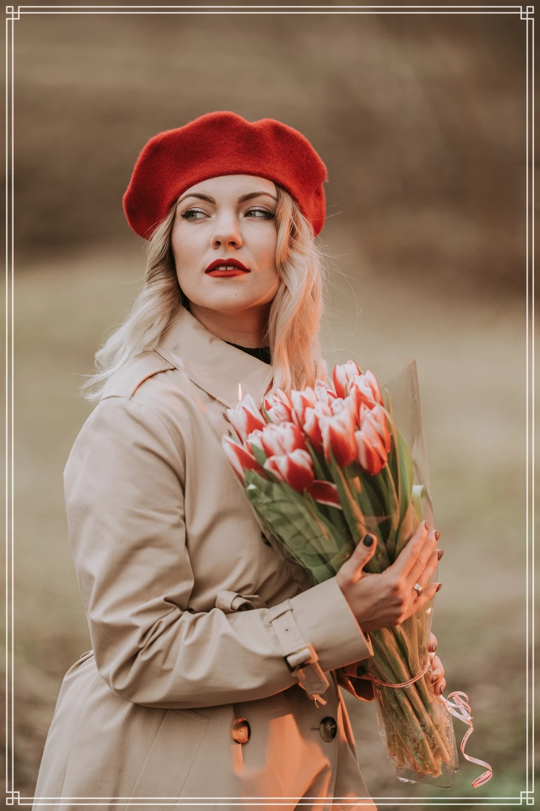 ایده عکس با دسته گل